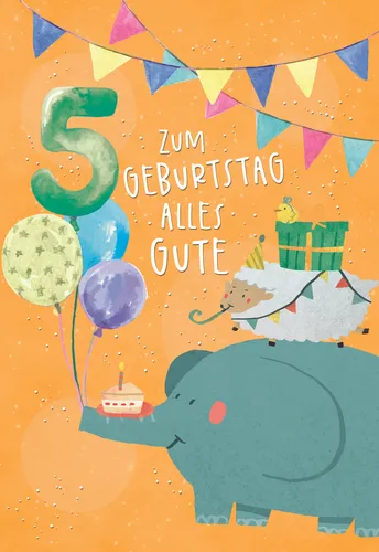 Skorpion Geburtstagskarten Geburtstagskarte - Zum Geburtstag alles Gute - 5 Jahre