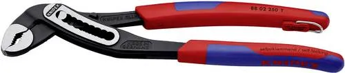 Knipex Alligator 88 02 250 T Wasserpumpenzange - Zange mit 46mm Schlüsselweite, selbstklemmend für kraftsparendes Arbeiten und hohe Stabilität. Ideal für sichere Greifkraft dank spezialgehärteter Zähne aus Chrom-Vanadin-Elektrostahl.