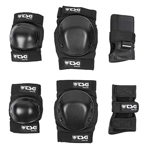 TSG Schonerset Basic Black L - Knieschoner für Skateboarder mit Hardshell-Konstruktion und EVA-Schaum für optimalen Schutz, plus komfortables, vorgeformtes Design für maximale Bewegungsfreiheit.