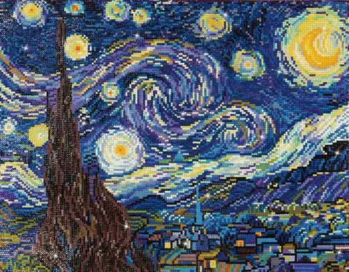 Diamond Dotz 2524084 - Diamond Painting Starry Night (Van Gogh) - Malen & Zeichnen, kreatives Diamond Painting Set für faszinierende Kunstwerke und entspannende Stunden.