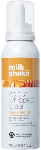 Milk_Shake Colour Whipped Cream 100 ml Beige Blond - Pflegender Haarschaum für sofortige Farbveränderung. Verleiht gleichmäßigen Farbton und spendet Feuchtigkeit. Leicht auswaschbar, ideal für kreative Stylings.