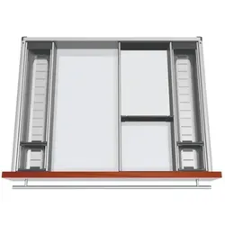 Blum Orga-Line Besteckeinsatz 601-699mm - Küchenschränke mit individuellem Facheinteilungs-Set für optimale Ordnung, passend für Schublängen von 500 mm und in eleganter grauer Farbgebung.