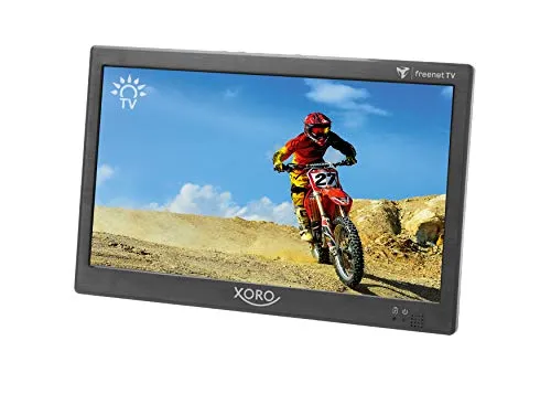 XORO PTL 1050 - Tragbarer 10.1 Zoll Fernseher mit DVB-T2 HD Tuner - Tragbarer Fernseher mit 6 Monaten freenet TV Guthaben, ideal für unterwegs. Lange Akkulaufzeiten und vielseitige Anschlussmöglichkeiten bieten flexibles Entertainment.