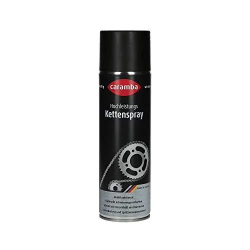 Hochgeschwindigkeits-Kettenspray 500 ml von Caramba - Powersport Kettenöl für optimalen Schutz und Gleiteigenschaften, ideal für schnelle Motorräder und Fahrräder.