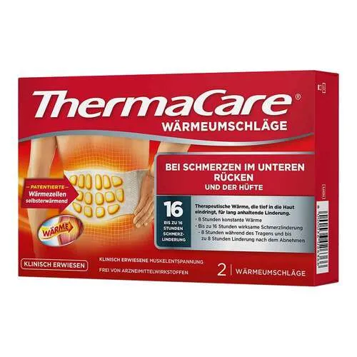 Thermacare Rückenumschläge S-XL zur Schmerzlinderung - Bewegungsapparat-Medikamente, effektive Wärmeumschläge mit 16 patentierten Wärmezellen für gezielte Linderung von Rücken- und Hüftschmerzen.