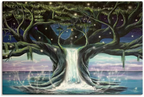 Wandbild ARTLAND "Der Baum der Seelen", blau (farbe bild(er): blau), B:90cm H:60cm T:1,8cm, Canvas, Leinwand, Bilder, als Leinwandbild, Poster in verschied. Größen