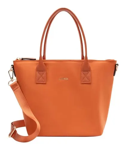 L. CREDI Handtasche Pura Handbag – Orange - Elegante Handtasche im praktischen Format mit geräumigem Hauptfach und abnehmbarem Schulterriemen für vielseitigen Tragekomfort. Ideal für den Alltag!
