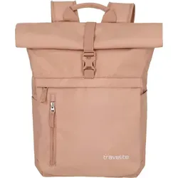 Travelite Basics Rollup Rucksack 96310 - Puderrosa, vielseitig einsetzbar mit Rollverschluss und gepolstertem Laptopfach bis 15,6 Zoll