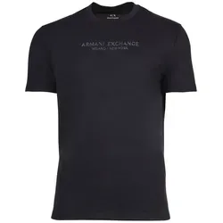 AX ARMANI EXCHANGE Herren T-Shirt - Dunkelblau, Rundhals mit Logo - Herren-Shirts aus 100% Baumwolle, angenehm weich und im Regular Fit, perfekt für lässige Outfits.