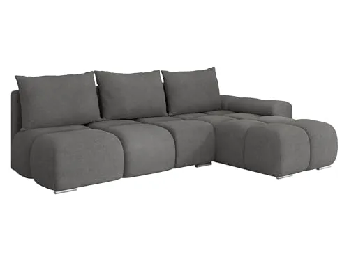 Mirjan24 Ecksofa Bukirt mit Bettkasten, 3 Sitzer L-Form Sofa mit Schlaffunktion, Eckcouch für Wohnzimmer, Couch mit Bettfunktion (Velo 635, Seite: Rechts)