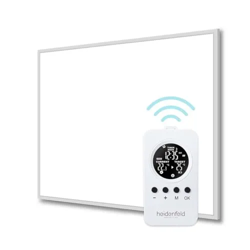 Heidenfeld Infrarotheizung HF-HP106-3 - Effiziente Decken- und Wandheizung - Elektroheizungen mit 300 Watt für Räume bis 8 m². Genießen Sie gesunde Infrarotwärme, die direkt Ihren Körper erwärmt, und sparen Sie durch die Fenster-Auf-Erkennung Heizkosten.