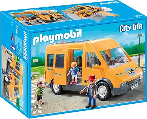 Playmobil 6866 City Life Schulbus - Gelber Kleinbus für Schulkinder - Öffentliche Dienste: Fördert kreatives Spielen und die Entwicklung sozialer Fähigkeiten bei Kindern im Alter von 3-11 Jahren.