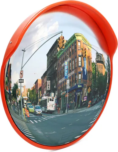 WilTec Sicherheitsspiegel 45cm – Panoramaspiegel für optimale Überwachung - Robuster Verkehrsspiegel mit 45cm Durchmesser und 130-160° Sichtfeld. Ideal für die Sicherheit im Straßenverkehr. Mit integriertem Regen- und Sonnenschutz für dauerhafte Sichtbarkeit.