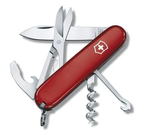 Victorinox Taschenmesser Compact 1.3405 - 14 Funktionen in Rot - Taschenmesser mit 14 Funktionen, ideal für Outdoor-Aktivitäten und den Alltag. Hochwertige Schweizer Qualität, kompakt und vielseitig einsetzbar.