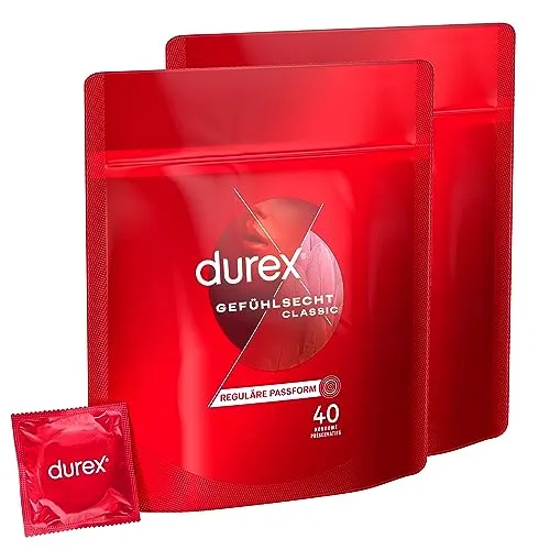Durex Kondome Gefühlsecht, 80 Stück (2 x 40 Stück)