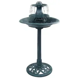 vidaXL Vogelbad mit Springbrunnen Grün 50×91 cm - Gartenbrunnen mit elegantem Design, integrierter Pumpe für Erfrischung an heißen Tagen, wetterbeständig und das ganze Jahr über nutzbar.