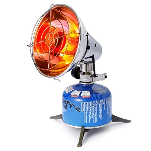 Tragbare Gas-Heizung für Outdoor-Aktivitäten - Heizstrahler für Camping, Angeln und Wandern, mit sicherer Piezo-Zündung und einstellbarem Steuerventil für individuelle Wärme.