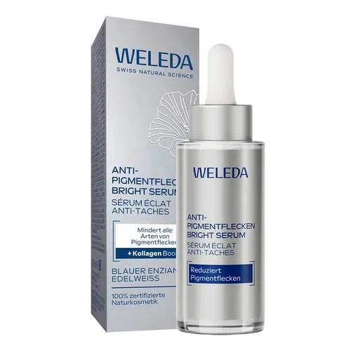 Blauer Enzian & Edelweiss - Anti-Pigmentflecken Bright Serum 30ml | WELEDA - Anti-Faltenprodukt mit natürlichen Inhaltsstoffen, reduziert Pigmentflecken und sorgt für einen strahlenden Teint.