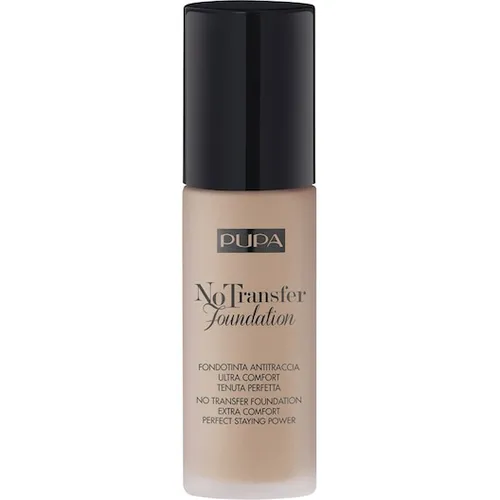 PUPA Milano No Transfer Foundation No. 04 Deep Beige - Make-up für einen makellosen Teint, 14 Stunden Halt, mattierend und mit Lichtschutzfaktor 15 für UV-Schutz.