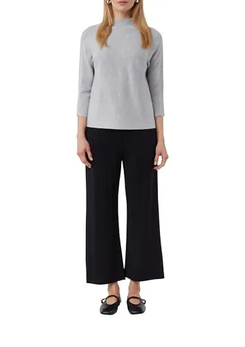 Strickpullover COMMA für Damen, Gr. 42, grau - Eleganter Damen-Pullover von Comma, casual und taillenbedeckend. Die 3/4-Fledermausärmel sorgen für einen lässigen Look und hohen Tragekomfort aus pflegeleichtem, elastischem Strick.
