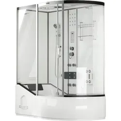 Home Deluxe ALL IN 2in1 Duschkabine, weiß, rechts - Duschkabinen für das perfekte Wellness-Erlebnis - Baden und Duschen in einem ergonomisch gestalteten System, ideal für kleine Räume.