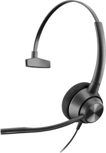 Poly Headset EncorePro 310 Mono - Komfortables On-Ear Headset mit Quick Disconnect - Headset & Mikrofon: Ergonomisches Mono-Headset mit Rauschunterdrückung, ideal für PC und Telefon, mit austauschbaren Ohrkissen für hohen Tragekomfort.