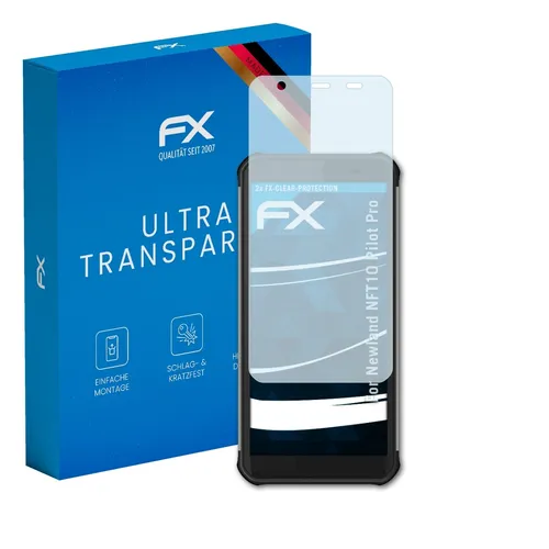 atFoliX 2x Displayschutzfolie für Newland NFT10 Pilot Pro Schutzfolie klar Folie