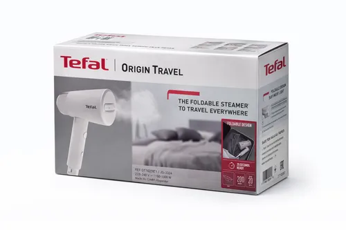 Tefal Dampfbürste DT1020 Origin Travel - Perfekt für Unterwegs - Bügeleisen mit ultrakompaktem, zusammenklappbarem Design, 1200 W Leistung und blitzschneller Aufheizzeit von nur 25 Sekunden. Ideal für die schnelle Kleidungspflege auf Reisen.