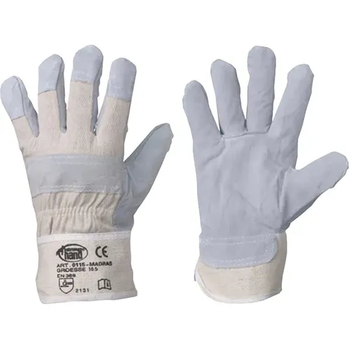 Feldtmann Lederarbeitshandschuhe Madras 5-Finger XL - Hochwertige Lederhandschuhe mit gefütterter Innenhand und verstärkter Stulpe für optimalen Tragekomfort und Langlebigkeit. Ideal für den professionellen Einsatz in verschiedenen Tätigkeiten.
