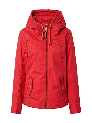 Ragwear Damen Übergangsjacke MONADE - Rote Funktionsjacke in XL - Wind- und wasserabweisende Funktionsjacke mit Gummizug im Rücken und großer Kapuze, perfekt für wechselhaftes Wetter.