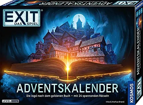 KOSMOS 681951 EXIT - Das Spiel Adventskalender: Die Jagd nach dem goldenen Buch - Adventskalender für spannende Rätselabenteuer, ideal für die Weihnachtszeit und fördert Teamarbeit und Kreativität.