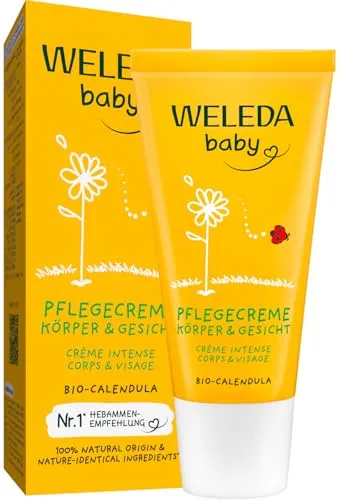 Weleda Calendula Pflegecreme Körper & Gesicht, 30ml - Reichhaltige Pflegecreme für Körper und Gesicht, ideal zur täglichen Pflege trockener Hautstellen. Schützt und macht die Haut samtig weich, auch für den Windelbereich geeignet.