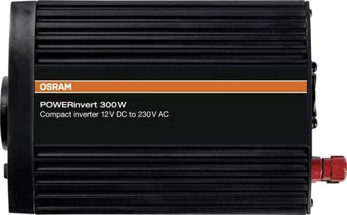 OSRAM POWERinvert 12V DC 300W Inverter - Kfz-Elektrik, tragbare Stromversorgung für Autobatterien mit modifizierter Sinuswelle für zuverlässige Leistung.