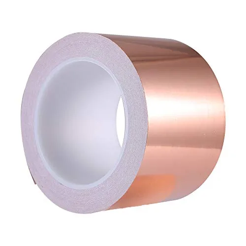 Zalava 70mm X 20M Kupferband Kupferfolienband EMI Kapton Tape Abschirmband Kupferfolie Kupferband Selbstklebend Klebeband Schneckenband Schneckenschutz (70mmX20M)