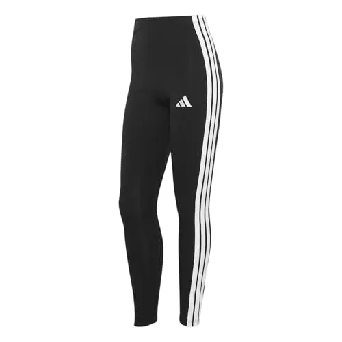 adidas W 3S SJ Tights Damen - Sportliche Eleganz in Schwarz-Weiß, Größe S - Lange Tights mit typischen 3-Streifen, elastischem Material und hohem Bund; ideal für Sport und Freizeit; nachhaltig mit Baumwolle aus der Better Cotton Initiative.