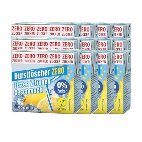 Durstlöscher Eistee Zitrone Zero Genuss zuckerfrei 500ml 12er Pack