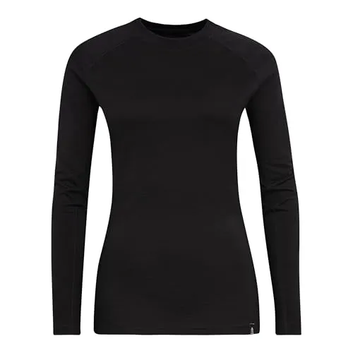 TOM FYFE Premium Merino Activewear Langarm Damen Schwarz/S aus 100% Merinowolle – geruchshemmend, temperaturregulierend – Made in Europe