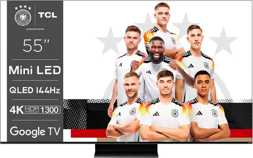 TCL 55C803GX1 Mini-LED-Fernseher - Fernseher mit 55 Zoll (139 cm) 4K Ultra HD, Google TV und Dolby Vision für beeindruckende Bildqualität und Smart-Funktionen.