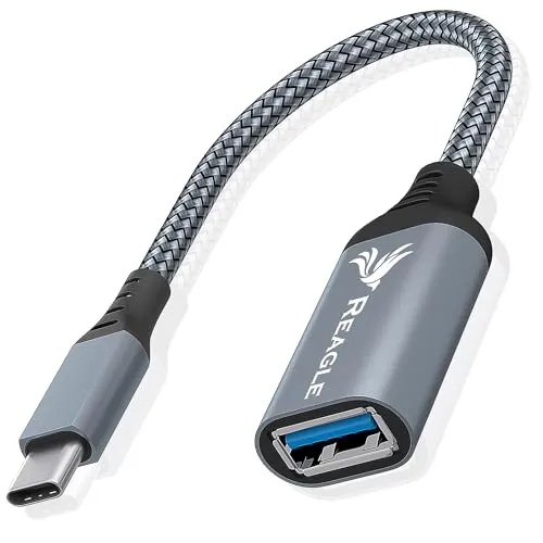 Reagle Adapterkabel USB-C auf USB-A 3.1 OTG MAC, Adapter, OTG-Kabel, Typ-C-Stecker kompatibel mit MacBook 2018, Samsung Galaxy