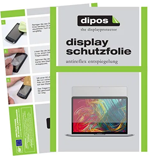dipos I 2X Schutzfolie matt kompatibel mit Apple MacBook Pro 13 Zoll (2020) Folie Displayschutzfolie