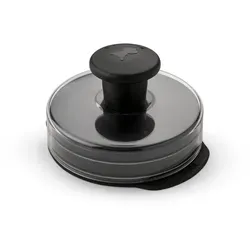 Große Hamburgerpresse 2-teilig schwarz - Praktische Hamburgerpresse aus langlebigem Kunststoff, bestehend aus Unterteil und Deckel. Ideal für perfekte Burger-Patties in der Küche.