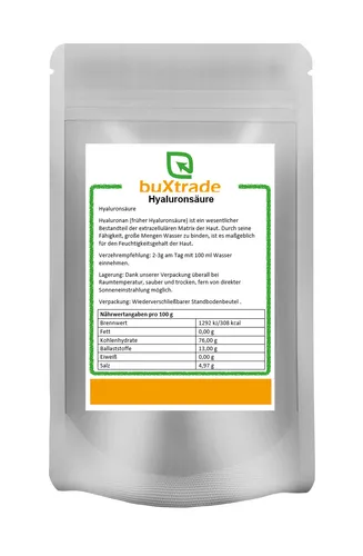 Hyaluronsäure | Pulver | Hyaluronan | Lebensmittelqualität | Buxtrade 20 kg