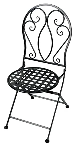 Primaster Metall Stuhl Provence Metall - Stuhl im provenzalischen Design aus robustem Metall, ideal für Garten und Terrasse, wetterfest und pflegeleicht.