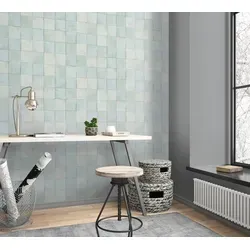 Fototapete MARBURG "Tile", blau (dunkeltürkis), B:0,53m L:10,05m, Vlies, Tapeten, moderne Tapete für Wohnzimmer Schlafzimmer Küche