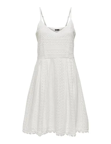 ONLY Minikleid ONLHELENA LACE S/L SHORT DRESS NOOS - Elegantes Kleid in Weiß - Kleider, aus 100% Baumwolle für höchsten Tragekomfort, ideal für warme Tage und besondere Anlässe.