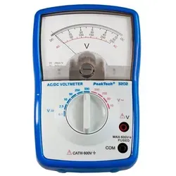 Analoges Voltmeter 500 V AC/DC - Zuverlässige Spannungsanzeige - Übersichtliches Analog-Voltmeter für Gleich- und Wechselspannung. Ohne Batterien immer einsatzbereit. Ideal für Lehrmittel und Ausbildung mit hohem Bedienkomfort und Sicherheit durch stabiles Gehäuse.