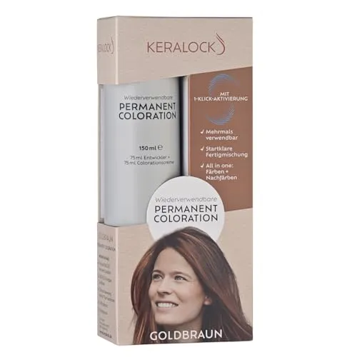 Keralock Coloration Wiederverwendbare Haarfarbe - Haarfarben: Innovative Permanent-Coloration, sofort einsatzbereit und bis zu 4 Monate wiederverwendbar für beste Farbergebnisse und Pflege.