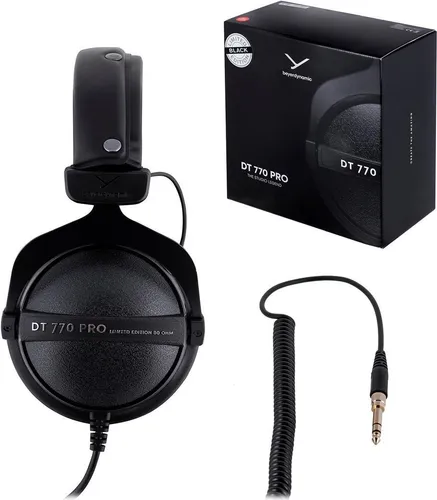 beyerdynamic DT 770 PRO 80 Ohm Black Limited Edition - Geschlossener Over-Ear-Kopfhörer, ideal für professionelles Recording und Monitoring mit hohem Tragekomfort und unverfälschtem Klang
