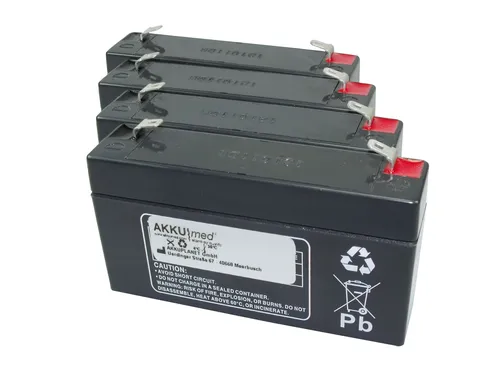 Blei Akkueinsatz für Wissner-Bosserhoff Eleganza - Blei Akku für Krankenbett Typ Eleganza, 4 x 6 Volt 1,2 Ah, leicht und CE-konform. Ideal für den zuverlässigen Betrieb Ihres Bettes.