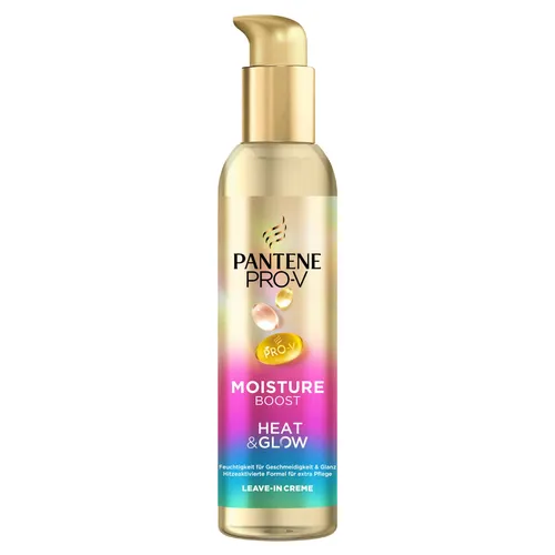 Pantene Pro-V Moisture Boost HEAT & GLOW Leave-In Creme - HAIRSTYLING DAMEN, schützend gegen Luftfeuchtigkeit und Frizz mit hitzeaktivierter Pro-V Formel für strahlendes, gesundes Haar.